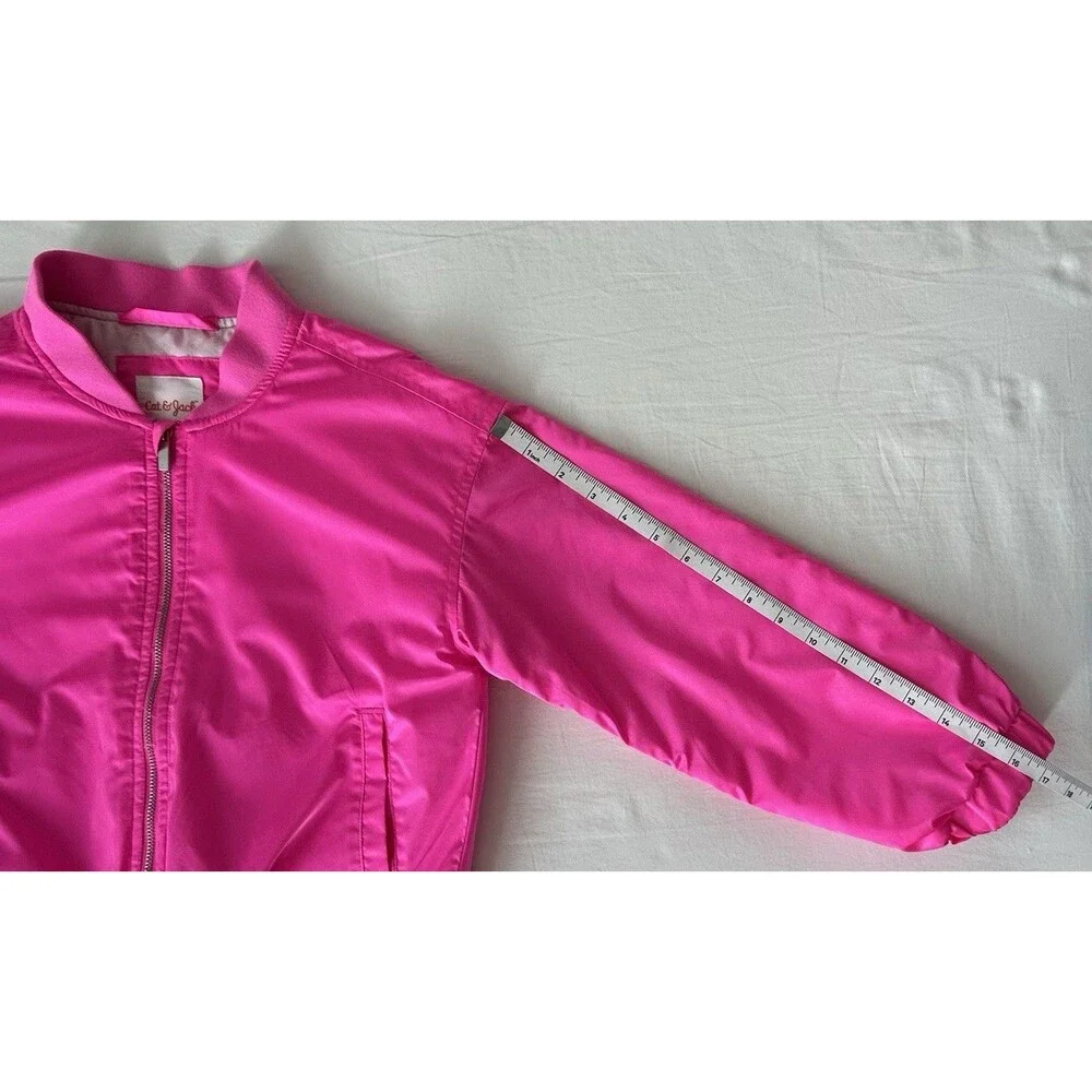NWOT Cat & Jack Girls Pink Bomber Jacket Full Zip Size S 6/7